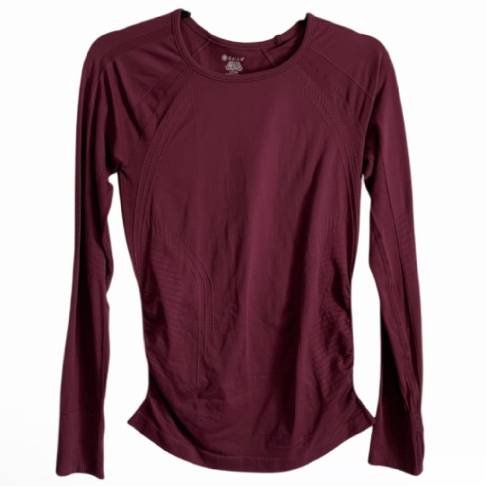 GAIAM Maroon Long Sleeves Layering Thermal Top